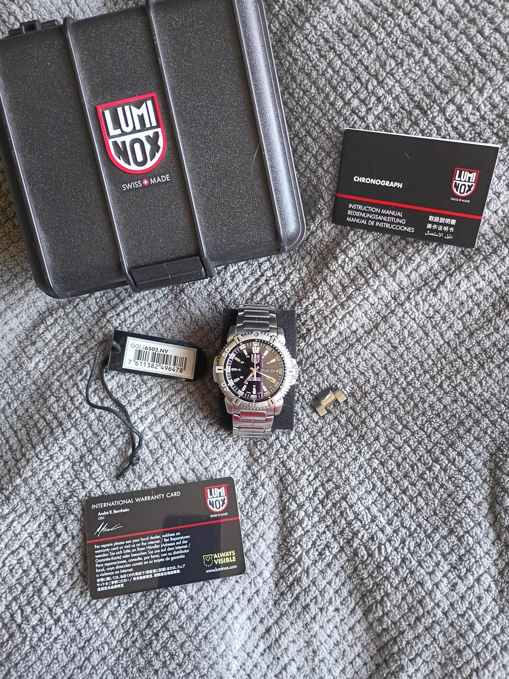 Luminox Men’s Modern Mariner Stainless Steel Black Dial Watch,  Good Condition